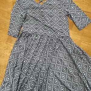 Dot Dot Smile Black and White Diamond Pattern Dress